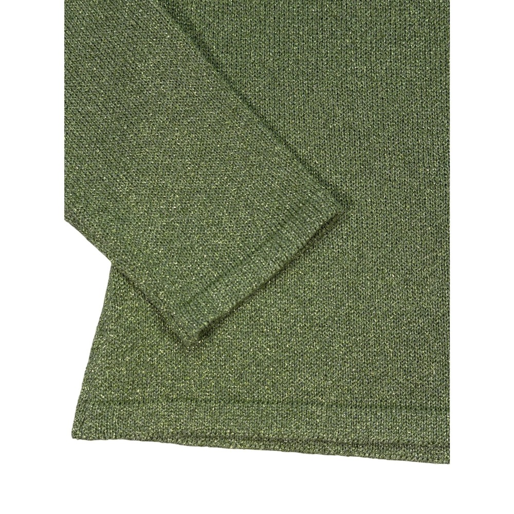 Steven Stolman‎ Green Metallic Lurex Cardigan Gold Button Medium USA Vintage - Picture 5 of 9